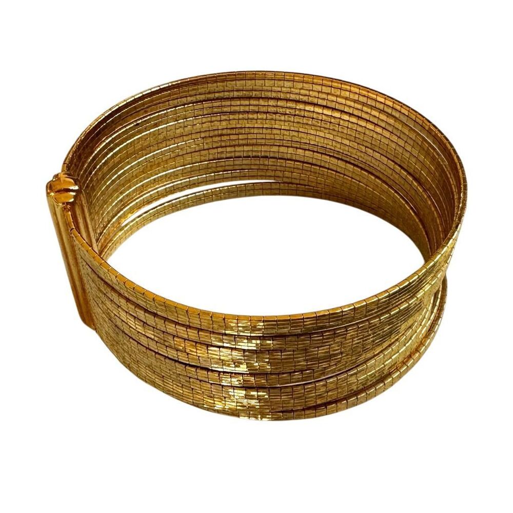 Bellezza Italy Gold-Tone Woven Mesh Cuff Bracelet